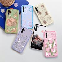 For Huawei P30 Lite P30Pro P30Lite Cute Cartoon Bear Matte Phone Case For Huawei P30 Pro P30Lite Flower Daisy Back Cover Bumper Phone Cases