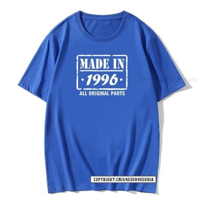 Fashion Solid Color Made In 1996 Print T Shirt Mens Streetwear Trendy Hip Hop Tees Male Tops Crazy Top T Shirts XS-6XL