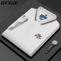 Dysue เสื้อโปโลผู้ชายเสื้อเชิ้ตแขนสั้นฤดูร้อน,เสื้อคอปกผ้าฝ้าย100% ใหม่เสื้อยืดปักลายคุณภาพสูงลำลองแฟชั่นเท่ๆ