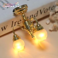 1:12 Dollhouse Mini 3 Arm Ceiling Lamp Chandelier LED Lamp Wall Light Model Home Decor Dollhouse Decoration