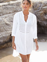 2023 Beach Cover Up เสื้อคลุมสีขาวผู้หญิงบิกินี่ Cover-Ups ชุดว่ายน้ำผู้หญิง Beachwear ชุดว่ายน้ำ Cover Up Sarong Pareo Plage Q833