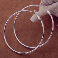 【YP】 925 Sterling Womens 50/60/70/80MM Round Big Hoop Earrings Wedding Fashion Jewelry 2022 GaaBou