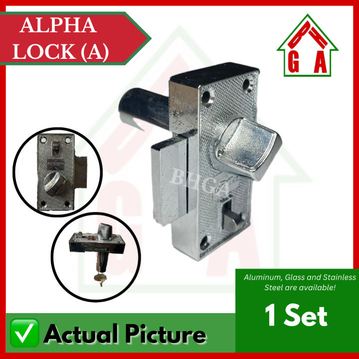 Alpha lock Aluminum Screen Door Lock Chrome Brown White for Screen Door
