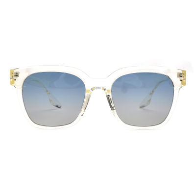 Uv 400 protective square shape TR90 polarized sunglasses transparent  frame blue yellow lens color PS56005 C5