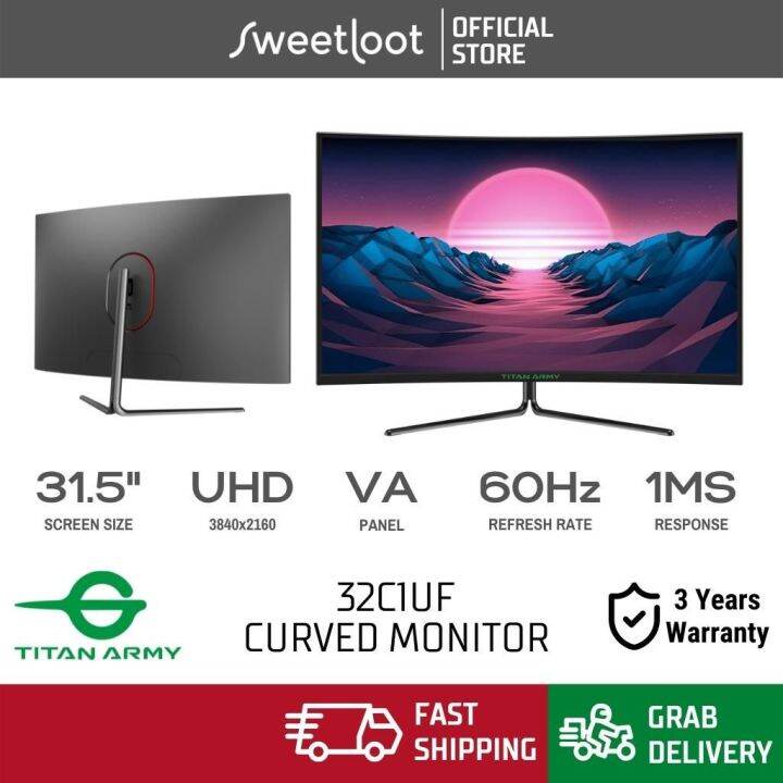 TITAN ARMY 32C1UF 32” 60Hz UHD 4K R1500 Curved Gaming Monitor | Lazada