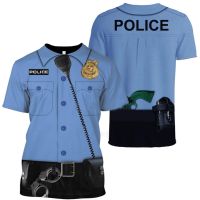 - T SHIRT[KiPgtoshop]   role-playing T shirt Mens 3D printed police mens T shirt Retro oversized fashionable mens street clothing hip-hop top shirt (free nick name and logo)