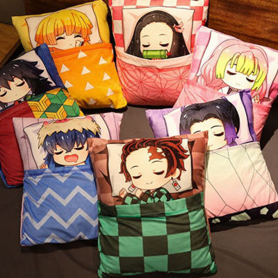 36*27cm Anime Demon Slayer Kimetsu No Yaiba Cushion Home Sofa Decorative Pillow Nezuko Doll Plush Toys