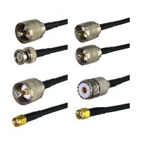 RG58 UHF PL259 SO239 to BNC SMA UHF N Male Plug &amp; Female Jack Nut &amp; Flange Connector RF Coaxial Jumper Pigtail Cable 6inch~5M Electrical Connectors