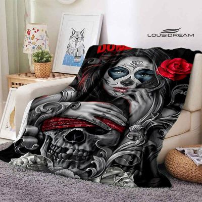 （in stock）Vintage Motorcycle Skull Printed Blanket Decorative Blanket Warm Bed Blanket Family Travel Blanket Birthday Gift（Can send pictures for customization）