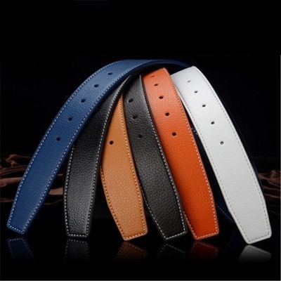 Mens leather H smooth strap buckle belt body without agio five plate cingulate joker ✷