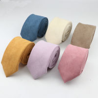 Soft Microsuede Ties Mens Solid Color Tie Narrow 7cm Width Necktie Slim Skinny Cravate Thick Neckties Ties