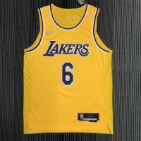 เสื้อกีฬาบาสเก็ตบอล ทีม NBA Los Angeles Lakers No. เสื้อกีฬาแขนสั้น ลายทีมชาติฟุตบอล LeBron James ครบรอบ 75 ปี 6 ชุด BCjolj27NMgghg41