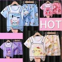 【Ready Stock】 ☃✁✹ C22 NEW Kids Clothing Baju Tidur Pyjamas Kids Sleepwear Cotton Suit 2pcs Set Pajamas T-Shirt