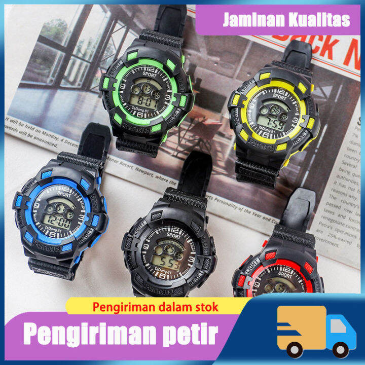dua warna layar besar siswa anak anak dan anak anak olahraga jam tangan elektronik anti air