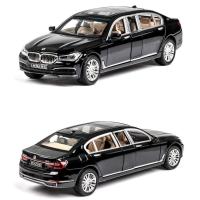 1:24 BMW 760LI โมเดลรถเหล็กโมเดลรถยนต์เสียงรถลากคอลเลกชันรถยนต์ของเล่น