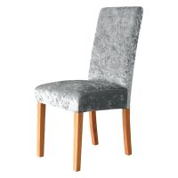 【lz】﹊  Esmagado Velvet Dining Chair Cover Spandex Elastic Slipcover Case for Kitchen Wedding Banquet Dining Room