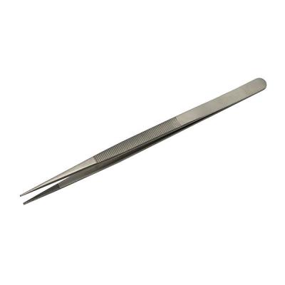 คีมคีบเพชรพลอย (Tweezers ทวีซเซอร์ปากคีบ) ขนาดใหญ่ แบบมีร่อง ปากตรง ผลิตจากสแตนเลสคุณภาพสูง ส่งฟรี!