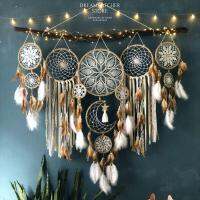 1972YAN1 5Pcs ขนนกสีขาว แฮนด์เมด Boho Dream catchers อูฐอูฐ แบบดั้งเดิมดั้งเดิม ที่แขวนผนัง Dream Catcher ของใหม่ ดวงจันทร์และดวงอาทิตย์ CAMEL Braid Dream catchers Decor ห้องนอนสำหรับเด็ก