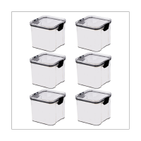 6 Pack 700Ml Kitchen Storage Box Organizer Container Set Vacuum Lid Seal Clear Square
