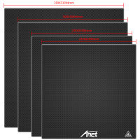 ANET เครื่องพิมพ์3D Ultrabase Heated Bed สร้างพื้นผิวแผ่นกระจก310มม.300มม.235มม.220มม. 3D ชิ้นส่วนเครื่องพิมพ์กระจกนิรภัยเตียงร้อน