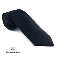 Giorgio Del Sarto Necktie D  7 cm Black with Fabric Texture  เนคไทสีดำลายพื้นมีเท็กเจอร์