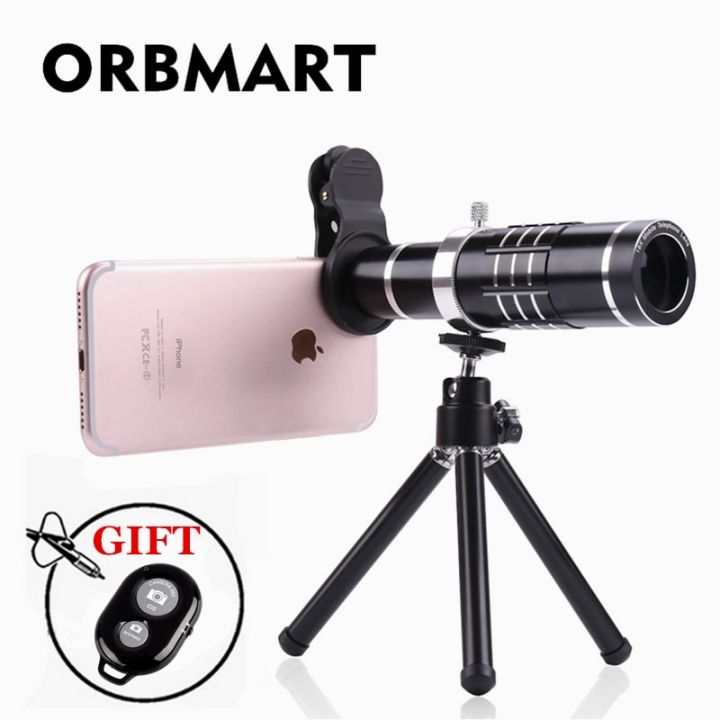 orbmart-black-18x-zoom-optical-telescope-universal-clip-mobile-phone-lens-with-mini-tripod-bluetooth-remote-control-for-phoneth