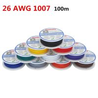 【sought-after】 100เมตร/ล็อต UL 1007 26AWG 10สีสายไฟฟ้าสายเคเบิลลวดทองแดงกระป๋อง UL รับรองฉนวน LED Cable