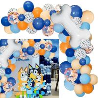 117pcs Bluey Theme Birthday Party Supplies Balloon Garland Arch Set Latex Dog Bone Balloon Baby Shower Bluey Birthday Decoration Balloons