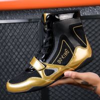 2023 Popular Wrestling Boots Couples Luxury Brand Boxing Shoes Men Women Anti-Slip Boys High Ankles Sneakers Brand Sport Shoe