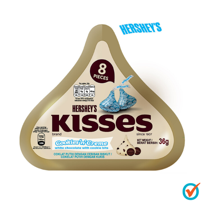 Hershey's Iconic Kisses Cookies N Creme 36g - USA | Lazada