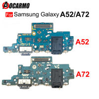 สำหรับ S Amsung G Alaxy A52 A72 SM-A525 A52s 5กรัมประเภท-C USB ชาร์จพอร์ตคณะกรรมการค่าใช้จ่าย D Ock หูฟังแจ็ค F LEX เคเบิ้ลซ่อมส่วนทดแทน