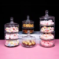 Crystal Candy Jar Glass with Lid Sugar Jar Cute Creative Storage Sugar Bowl Glass Upper and Lower Lattice Can Be Separated