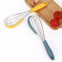 ✒┅ Kitchen Whisk Silicone Egg Beater Manual Non-Slip Whisk For Cooking Milk Foam Egg Beater Mixer Tools Kitchen Accessories