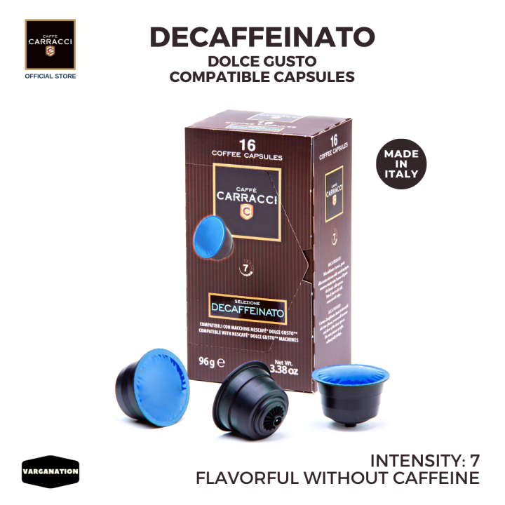 Carracci Decaf Dolce Gusto Capsules 16 Compatible Coffee Pods Made in Italy Varganation