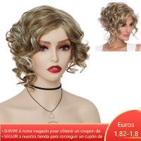 GNIMEGIL Synthetic Female Wig Blonde Sale Short Curly Hair Replacement Wig Mix Color Natural Mommy Wig Cheap Free Part Hairline