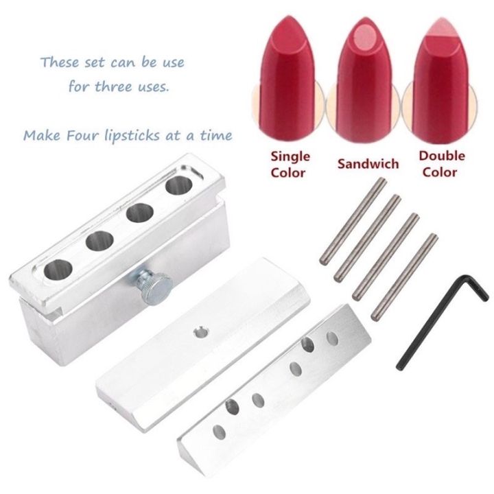 12.1mm Alloy Aluminum DIY Lipstick Mold With 2 Holes Dual Use