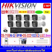 HIKVISION IP CAMERA 2MP DS-2CD1023G2-LIU 2.8/4mm(8)+NVR DS-7108NI-Q1/8P/M(C)(1)+1TB/2TB H2LRJ