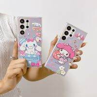 เคสโทรศัพท์ปลอกสำหรับ Samsung Galaxy S22Ultra S22Plus S23 S23Plus S22อัลตร้าเลเซอร์ IMD เคสนิ่มลายการ์ตูนเมโลดี้พร้อมจี้