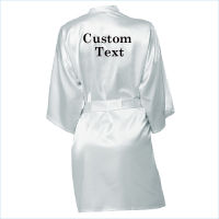 Black Text 7 Colors Kimono Bridal Pajamas Wedding Robe Bridesmaid Matron Maid of Honor Robes Bride Squad Gifts