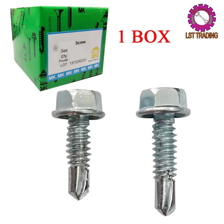 [ready Stocks] Hex Head Self Drilling Screw 1 Box Skrew Kepala