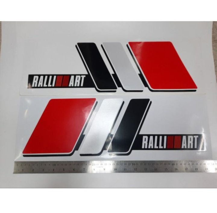 สติ๊กเกอร์ติดข้างประตูรถมิตซูบิชิ-คำว่า-ralli-art-สีดำเทาแดง-sticker-ติด-mitsubishi-มิตซูบิชิ-ralliart-ติดรถ-แต่งรถ-ดำเทาแดง