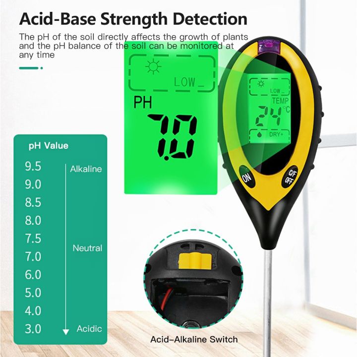 hot-item-4-in-1ดิน-ph-tester-ph-ความชื้นความเป็นกรดความชื้นทดสอบดินทดสอบความชื้นเมตรดินทดสอบชุดสำหรับดอกไม้