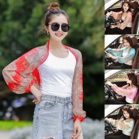 ；【‘；- Summer Women Arm Cover Chiffon Floral Driving Sleeves Oversleeve Arm Cuff Shawl Sun Protection Wrap Scarf Shoulder Raglan Sleeve