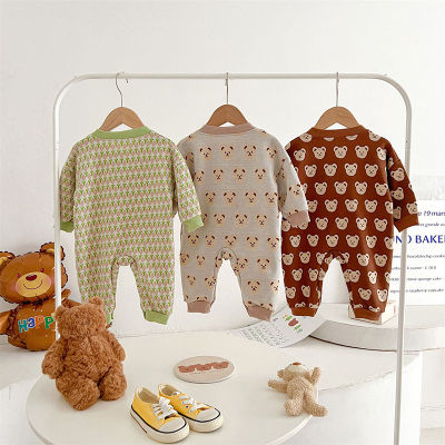 MILANCEL เสื้อผ้าแฟชั่นเด็กวัยหัดเดินเด็กชายและเด็กหญิง Romper ทารกการ์ตูนหมี Jumpsuit