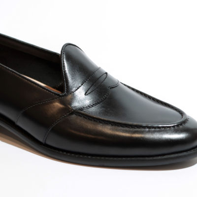 MARS PEOPLES - Unlined Full Strap penny loafers (3.5cm)  สีดำ Black