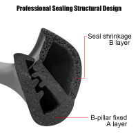 2Pcs ขอบประตูรถ Weatherstrip EPDM แถบซีลรถยนต์ Auto Sealant อุปกรณ์เสริม B เสาเสียงรบกวน Windproof Protection
