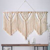 ขนาดใหญ่ Macrame แขวนผนัง Tapestry Boho สไตล์ทอผ้าสำหรับตกแต่งบ้านผ้าม่านห้องนั่งเล่นตกแต่งพื้นหลัง