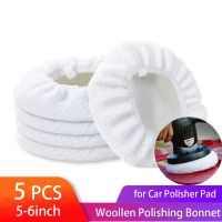 5 Packs Car Polisher Pad Bonnet 5 to 6 Inch Car Polishing Bonnet Woollen Waxing Pad  for Car Polisher Cleaning Tools