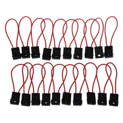 30A Wire In-line Fuse Holder Block Black Red for Car Boat Truck 20pcs