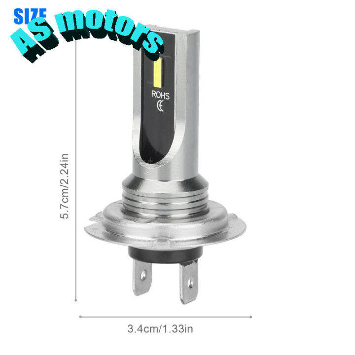 2ชิ้นหลอดไฟไฟหน้ารถมอเตอร์ไซค์แบบ-led-สูงต่ำ-h7-80w-6000k-dc12-24v-360องศาให้แสงสว่างไฟตัดหมอกหลอดไฟ